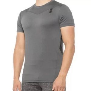 Spyder Active Men’s Yoke Crew Shirt Quick Dry Printed Back Gray Size S Small